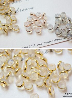 铜镀18k 硅胶金色圈耳堵耳塞 配件DIY 圆形 耳钉塞耳背托配件