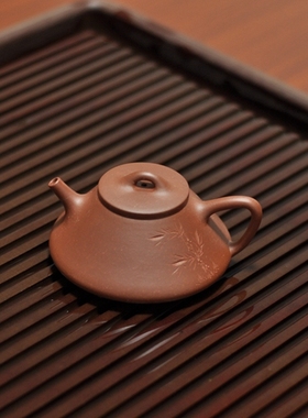 友兰轩 宜兴全纯手工原矿紫泥 小品小容量150CC紫砂壶 子冶石瓢壶