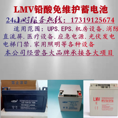 LMV蓄电池LC-XA12-100应急UPS
