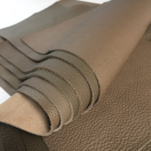 大象灰togo荔枝纹进口小牛皮头层高端真皮手工箱包皮具DIY皮料