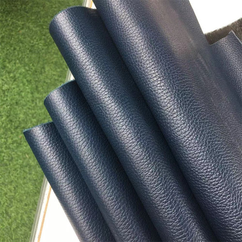 B1431蓝色封底荔枝纹头层牛皮真皮手工DIY皮料1.7mm偏软