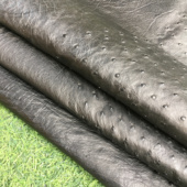 tzp314黑色鸵鸟皮小块真皮手工DIY皮料