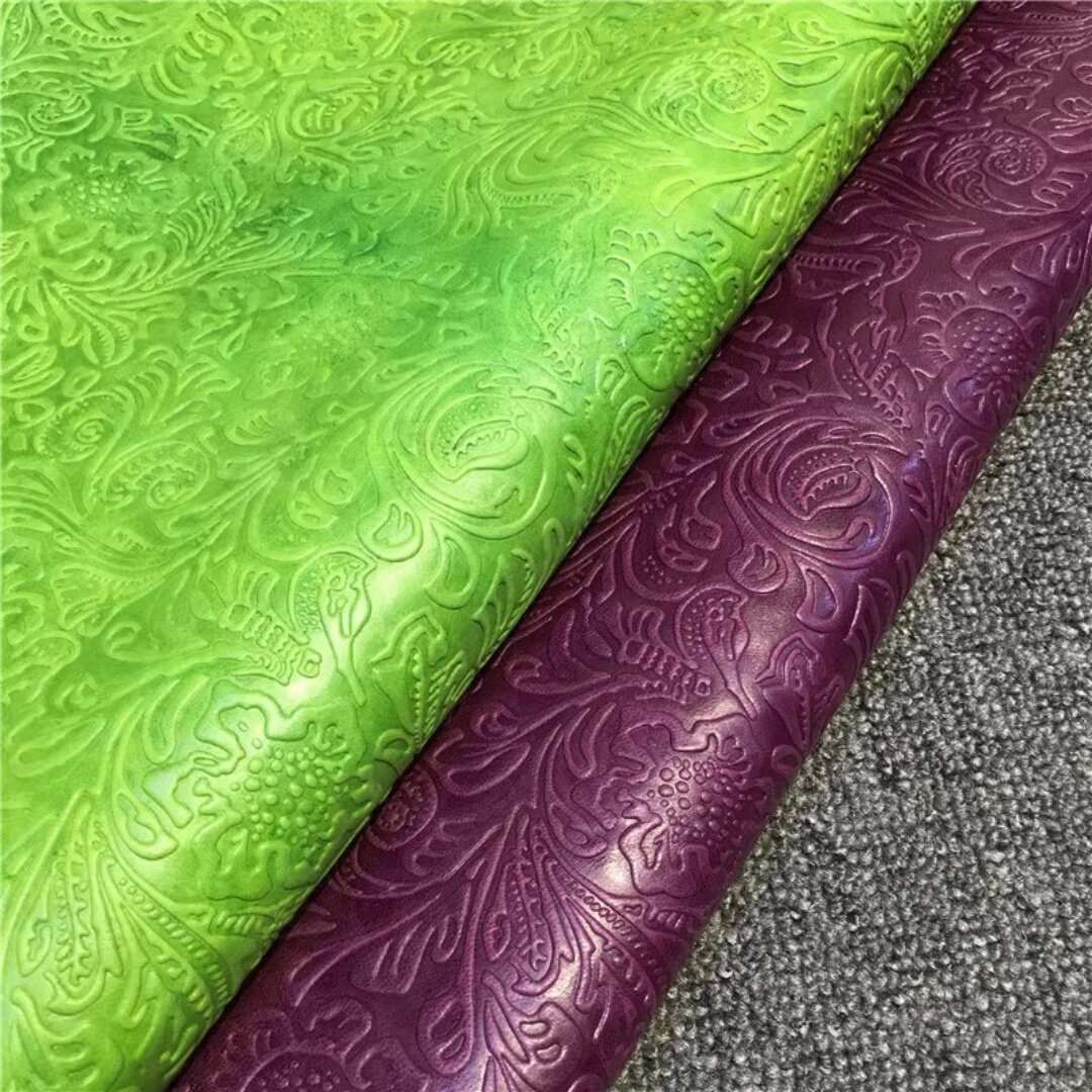 唐草花纹羊皮箱包鞋靴手工真皮diy皮料0.9偏软箱包皮具材料f1161