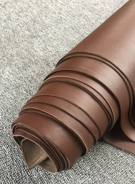 C5368棕色平纹头层牛皮真皮手工DIY皮料1.5mm微挺