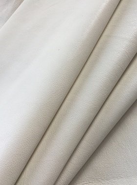 Lp122白色缩纹鹿皮真皮手工DIY皮料1.2mm软