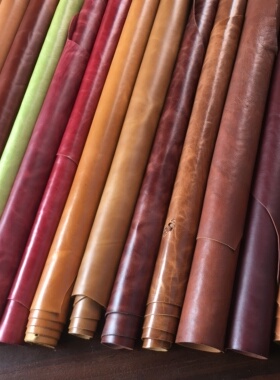 D1301孤品样品皮意大利植鞣油蜡头层牛皮真皮手工diy皮料