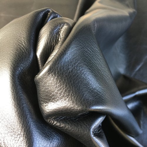 H1黑色油蜡自然纹全青头层牛皮1.2软沙发服装真皮手工DIY皮料