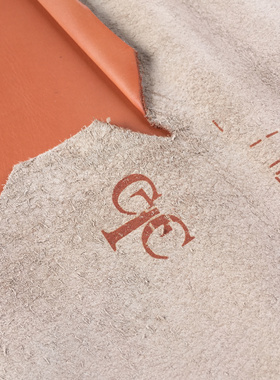 C2307意大利橙色CTC平纹头层牛皮真皮箱包皮具鞋靴手工diy皮料