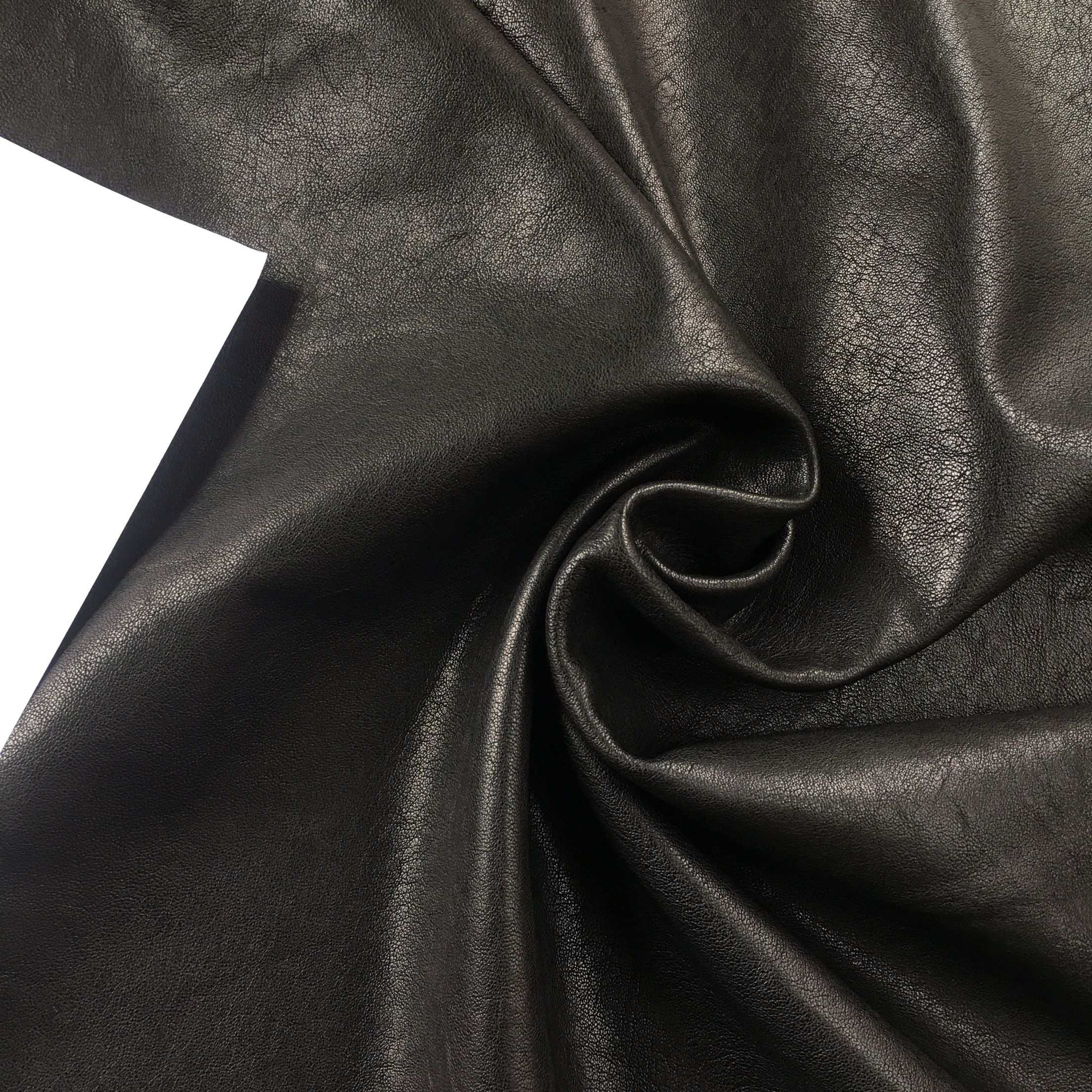 黑色植鞣羊皮真皮手工DIY皮料1mm软服装料