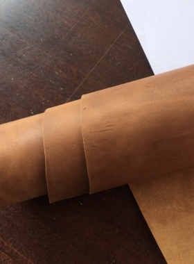 D2321高脂油蜡疯马牛皮头层真皮皮料2.2mm略挺