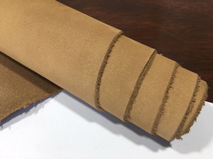 靴箱包皮具手工DIY皮料1.8mm偏软 J2030浅黄色磨砂头层牛皮真皮鞋