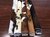 天然原色奶牛毛皮毛一体地毯抱枕鞋 靴家具椅子真皮手工DIY皮料