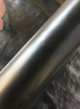 C5387意大利黑色胎牛皮真皮手工DIY皮料0.9mm偏挺