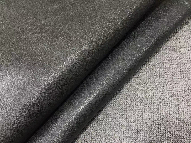 f1248黑色缩纹山羊皮背面贴布手工diy真皮皮料1.6mm微挺 6.2英尺