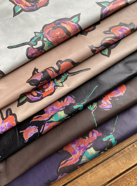 YP025打包价超薄印花绵羊皮0.4mm超软服装面料21张115英尺