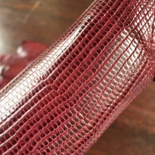tzp366红色蜥蜴皮真皮皮料