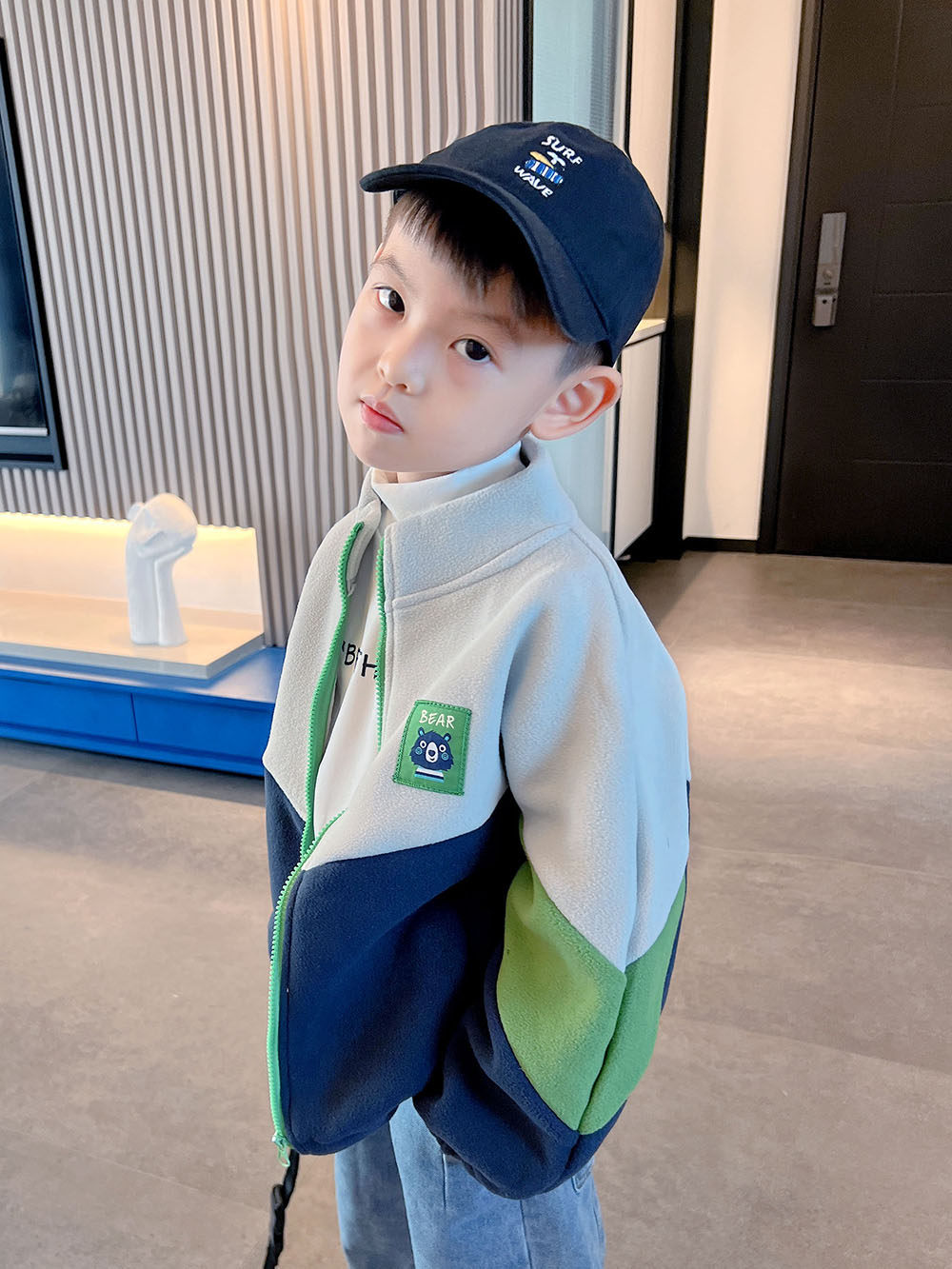 남아용 가을 겨울 코트 아동용 폴라 플리스 가디건 새로운 베이비 따뜻한 재킷 멋진 봄 가을 남아용 상의 트렌디함