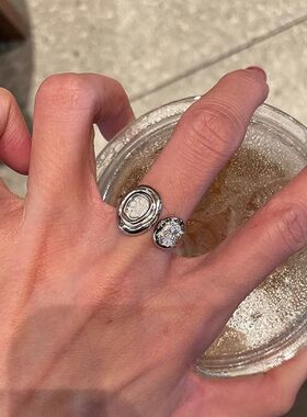 中古色古币戒指女古着食指戒轻奢