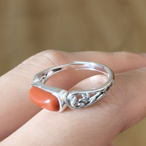 新品新款文艺时尚镂空竹叶戒指设