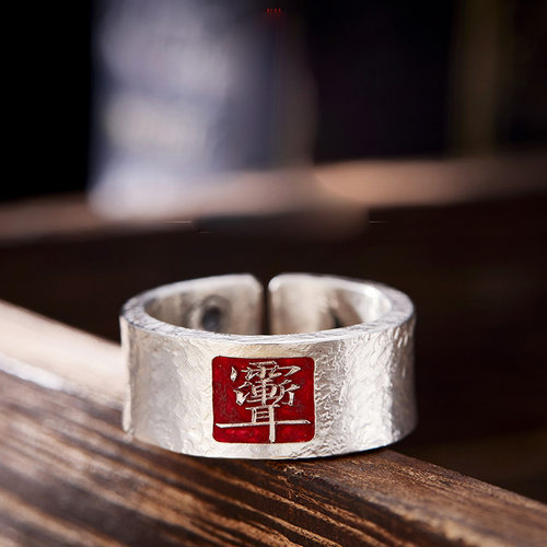 新品复古【雨渐耳】手工戒指男国