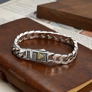 新品嘻哈荷鲁斯上帝之眼古巴潮男个性手链男士十字凤纹