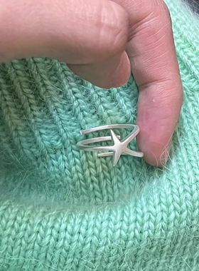 【旧巷里】戒指哑光磨砂海星小众