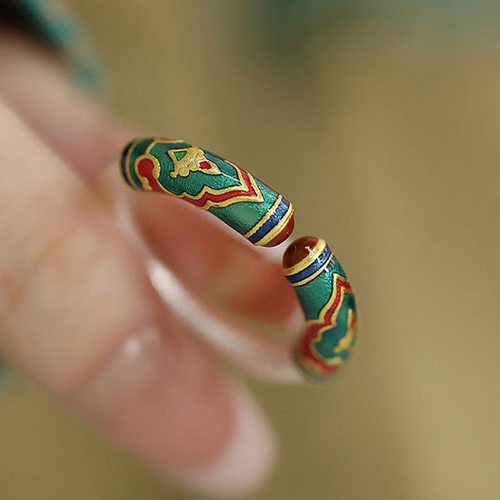 新品珐琅彩祥云戒指女新中式国潮