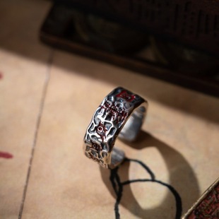 新品新款道家盛迎祥泰开口戒指男款复古做旧可调节指环戒子