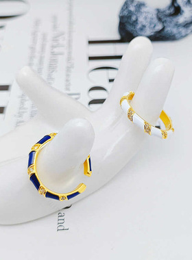 新品珐琅滴釉戒指女小众设计高级