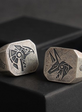 埃及众神荷鲁斯之眼戒指复古厚重