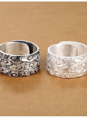 新品祥云戒指宽大码食指板指霸气