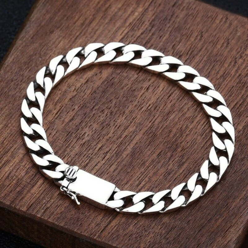 新品跨境高品质时尚潮个性迈阿密古巴链男士金属手链经典侧身链批