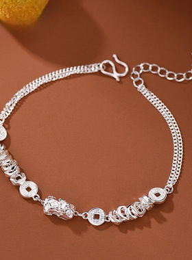 新品钱币貔貅手链女士款轻奢小众