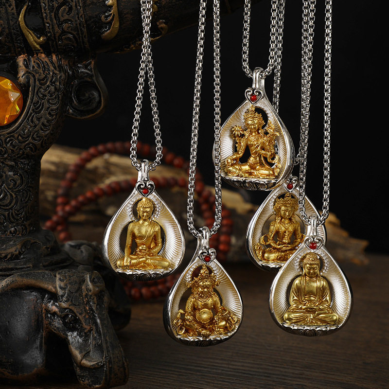 菩提叶吊坠男女士挂件佛像毛衣链挂饰女项链精致做工