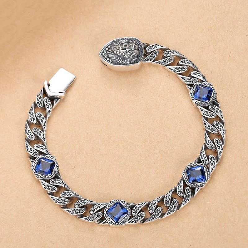 新品新款唐草纹狮王古巴手链男高级感情侣款编织礼物女