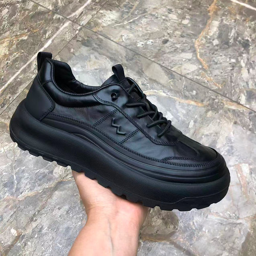 真皮一脚蹬厚底男休闲鞋