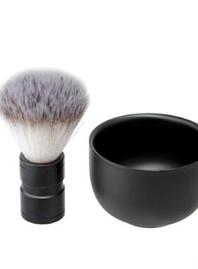 清仓护理黑色带LOGO全合金属套装泡沫刷皂碗剃须刷刮胡刷全身水洗