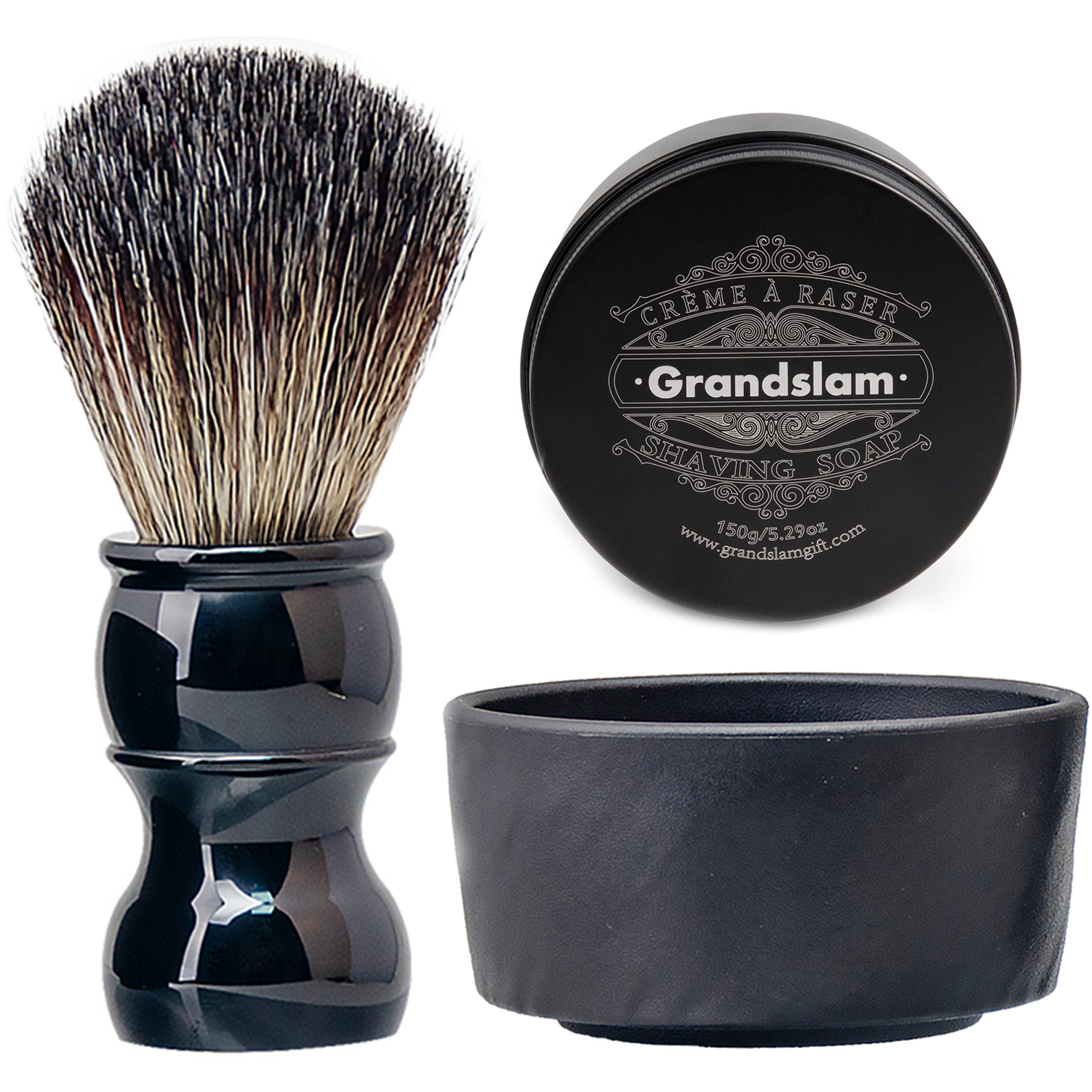 ZY男士剃须刷套装尼龙刷刮胡刷湿剃湿刮起泡沫打泡胡须刷剃须皂