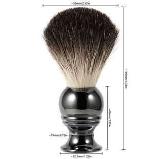 ZY男士 湿剃合金金属獾毛刷手动打泡沫胡刷剃须刷起泡刮胡子刷清洁