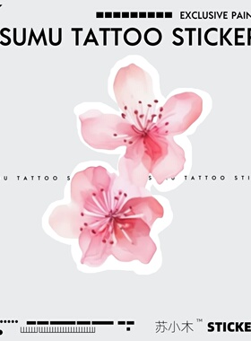 SUXMUTATTOO樱花锁骨彩色纹身贴