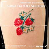 锁骨小清新彩色纹身贴防水女 植物花卉 苏小木 纹身师联名款