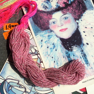 半成品珠链 糖果粉色系刻面闪亮亮 Sweet小米珠 天然粉碧玺电气石