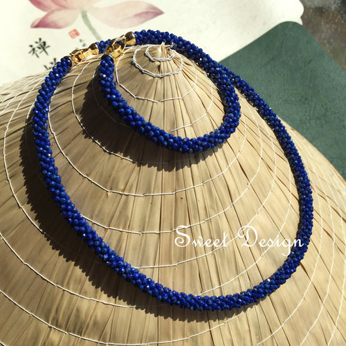 手作项链手链天然青金石老矿刻面