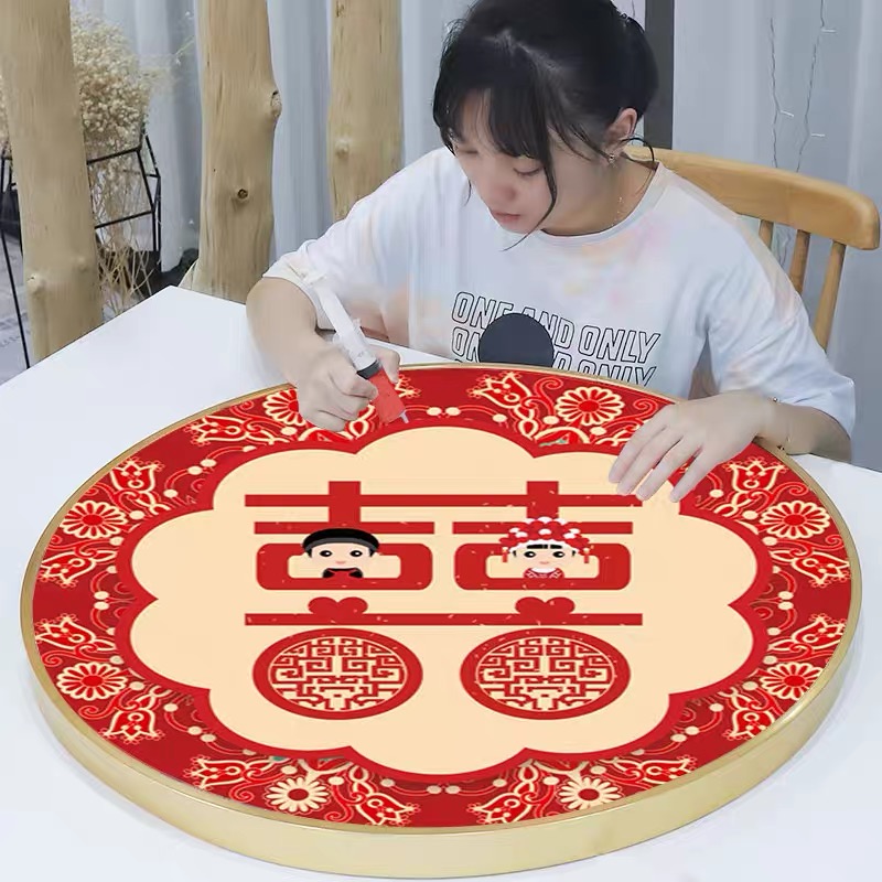 2023新款满钻圆形结婚喜庆情侣系列卧室5D钻石画点贴钻十字绣小件