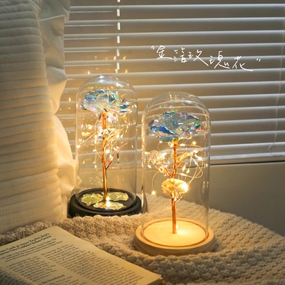 生日礼物送女生闺蜜妈妈的小众实用高级感永生玫瑰花束夜灯中秋节