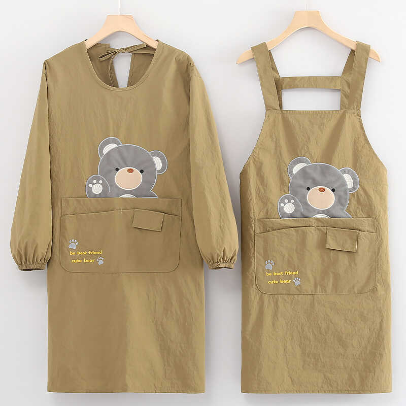 围裙家用防泼水卡通可爱熊做饭