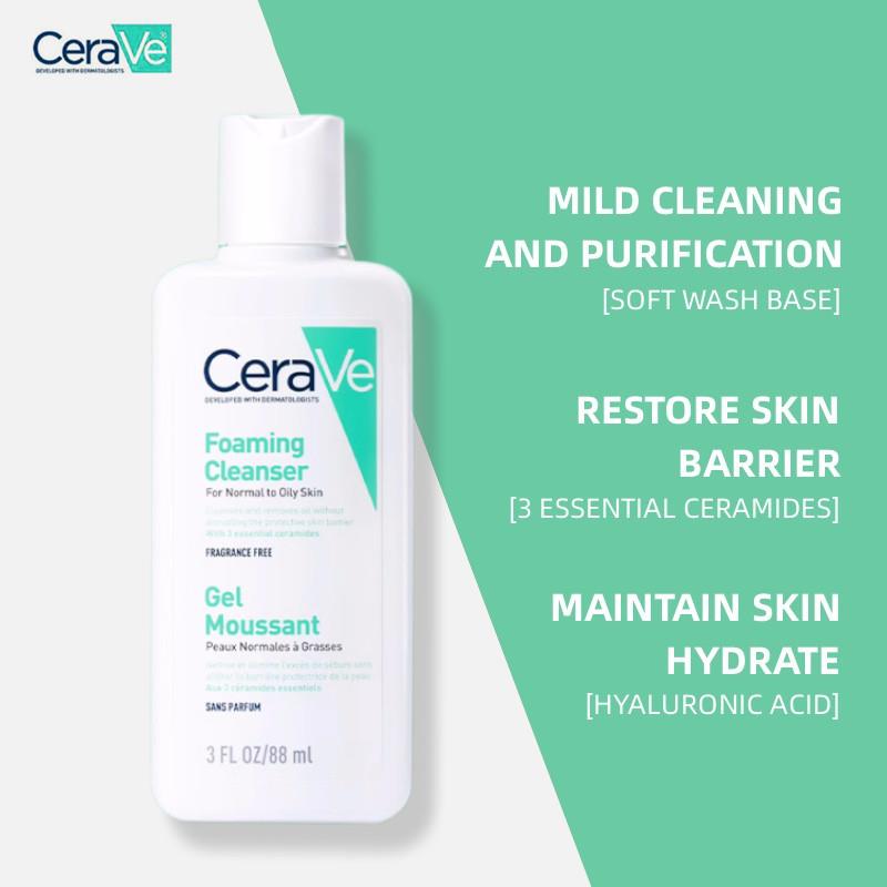 88ml CeraVe Foaming Cleanser/Moisturizing Lotion For Oily Sk