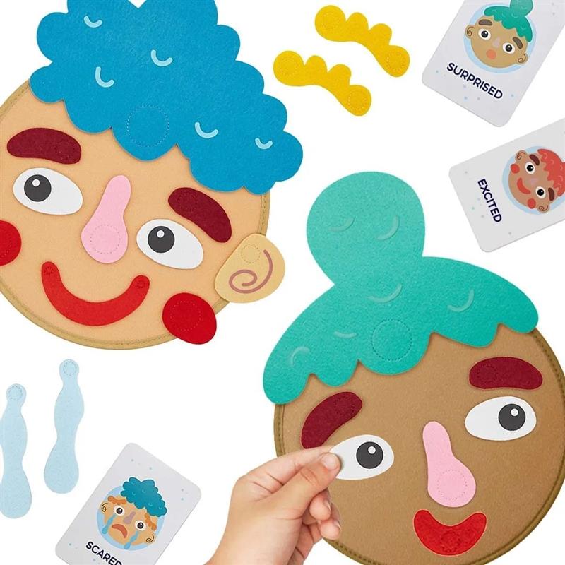 Kids Montessori Facial E Game Emotional Change Toys With 9pc