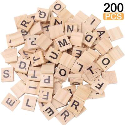 200pcs Scrabble Tiles for Crafts Wooden Letters Scrabble Let