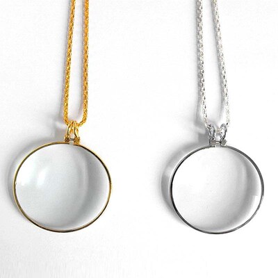 Portable magnifying glass necklace 5x magnifying glass